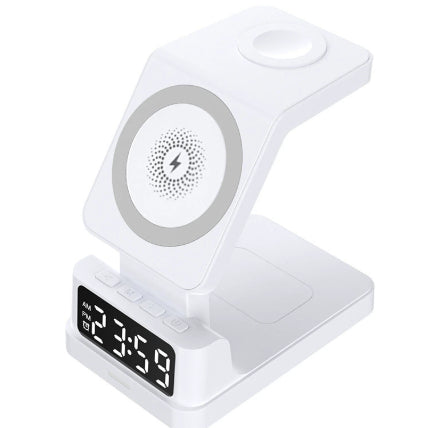 Magnetic 3-in-1 15W Wireless Charger with Clock – Fast Charging Station