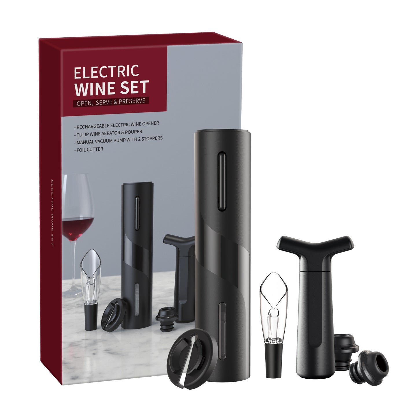 Electric Wine Bottle Opener – USB Rechargeable Automatic Corkscrew