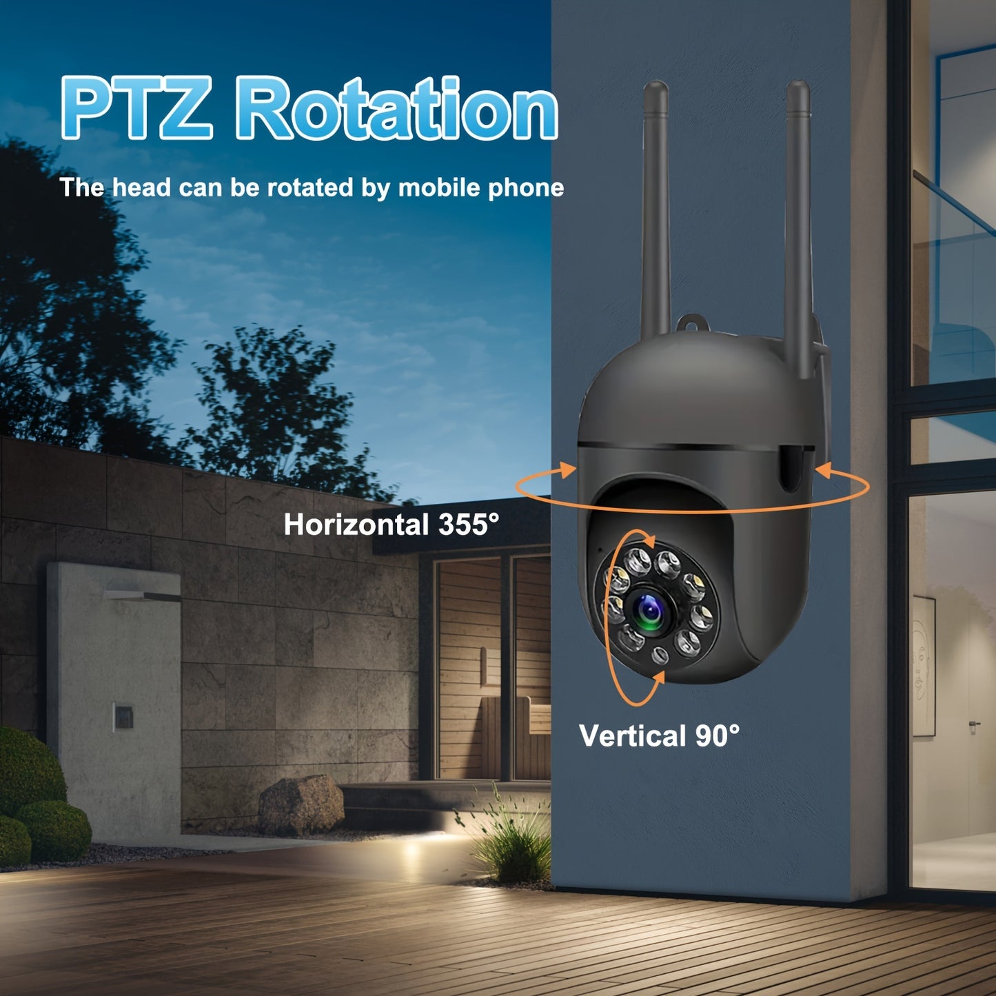 360° Wireless Outdoor Wi-Fi Security Camera – 1080P HD Night Vision