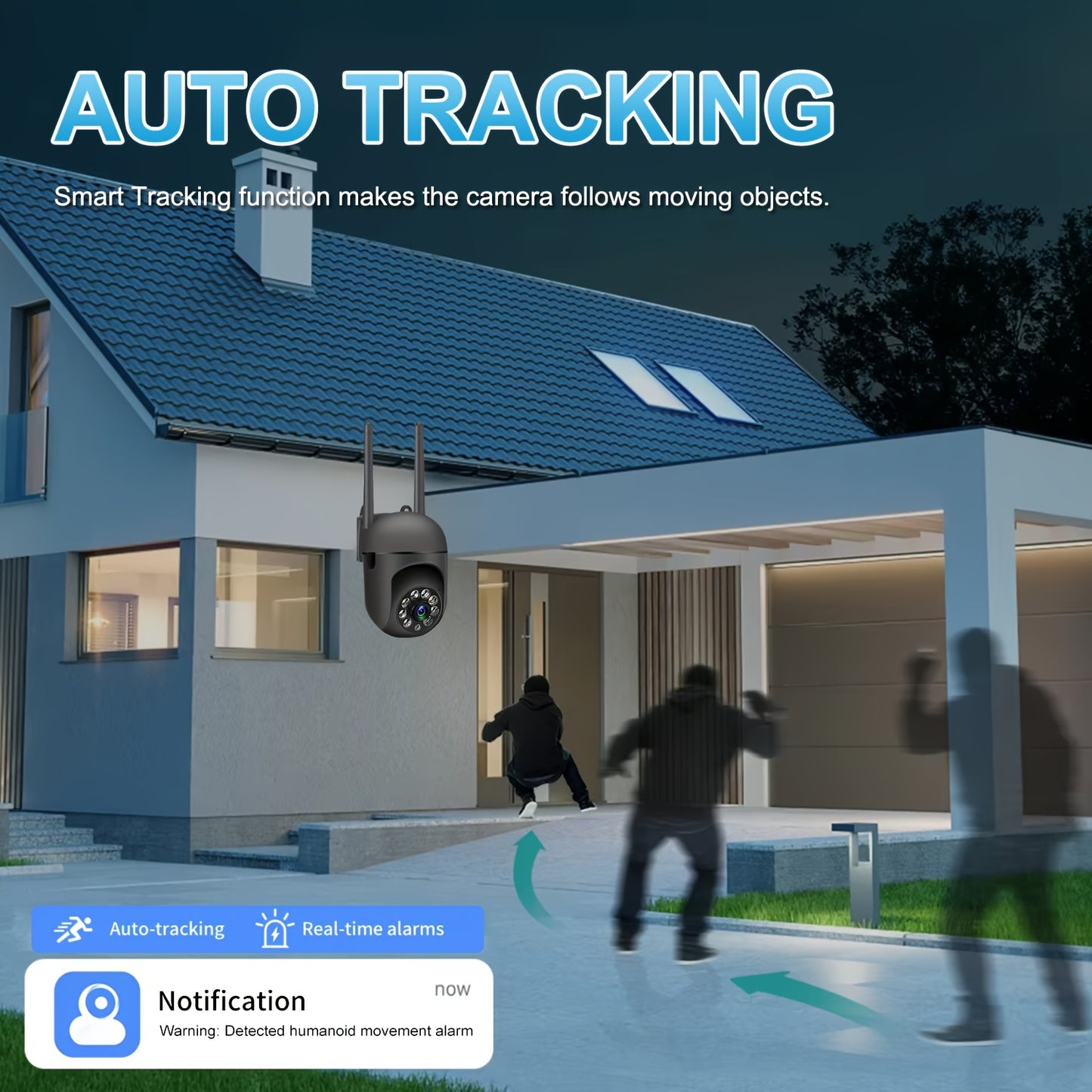 360° Wireless Outdoor Wi-Fi Security Camera – 1080P HD Night Vision