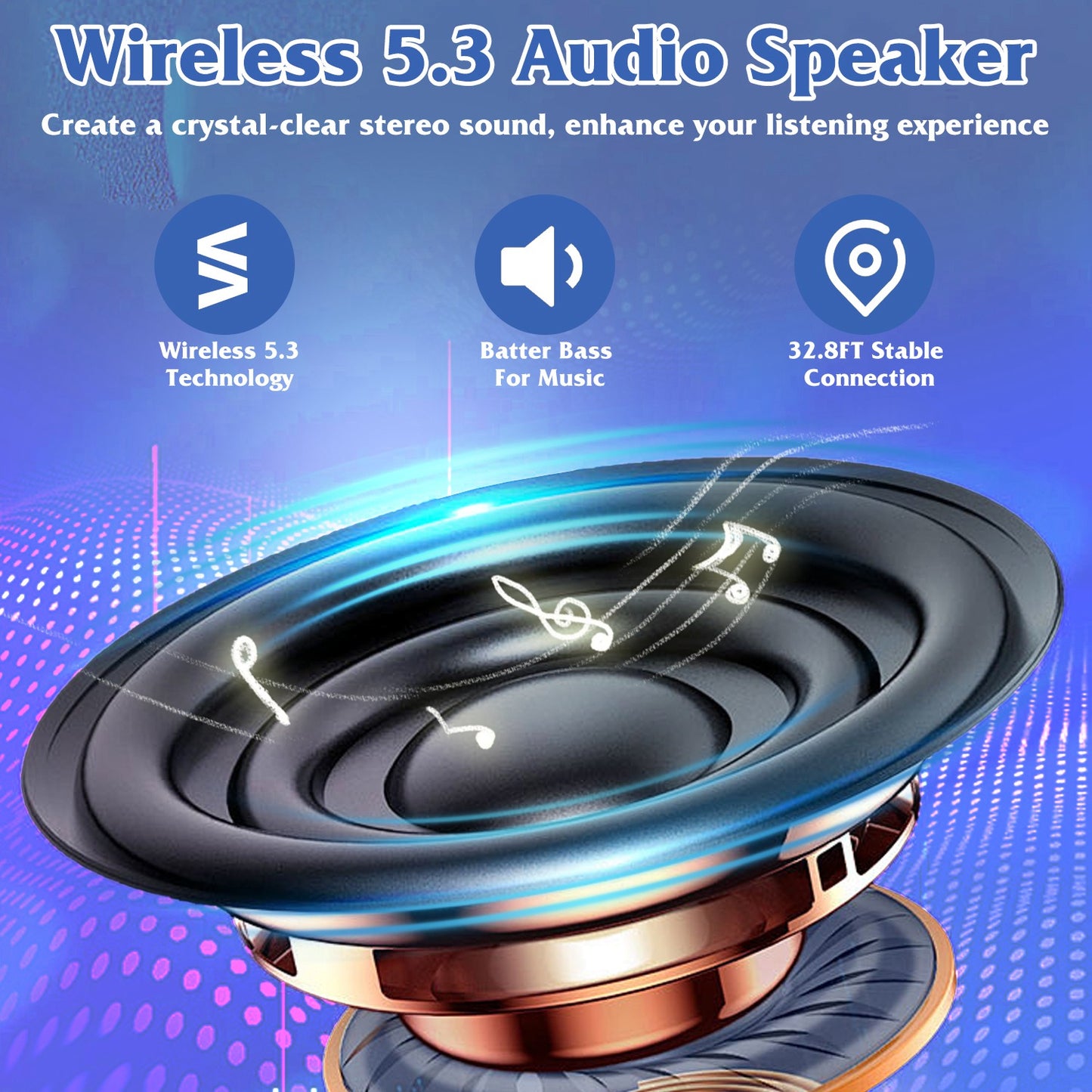 4-in-1 Foldable Wireless Speaker Phone Stand with 5000mAh Power Bank – 360° Rotatable