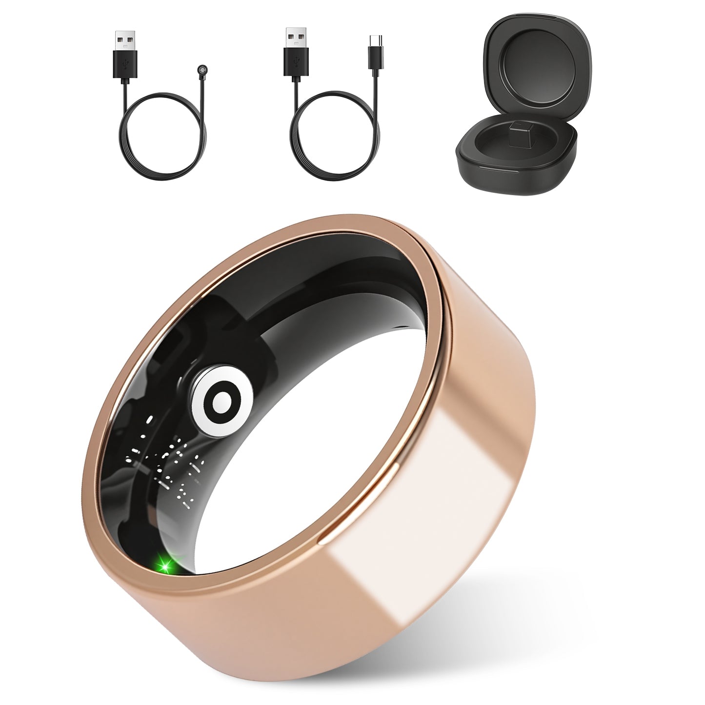 Smart Health Ring Tracker with Charging Case – Fitness, Sleep, Stress & HRV Monitor (7-Day Battery)