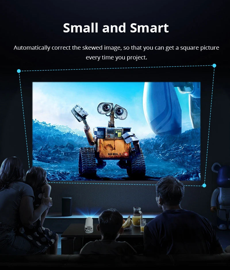 HY300 Barrel Smart Projector – Anzhuo HD Home Theater Projector with Projection Screen