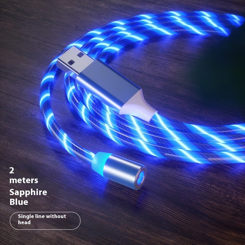 Magnetic LED Streaming Fast Charging Cable – Type-C, Lightning & Micro USB
