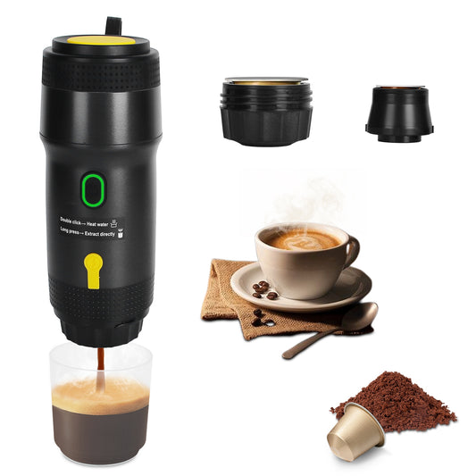 Portable Cordless Electric Espresso Machine – Self-Heating Coffee Maker with Anti-Dry Burn
