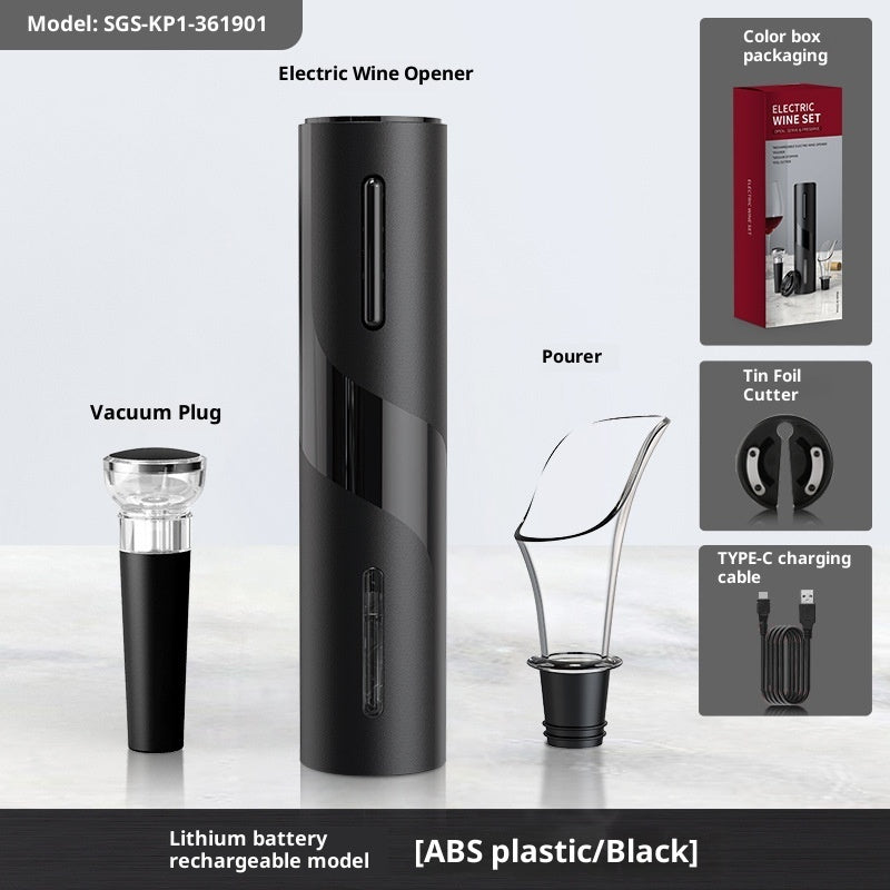 Electric Wine Bottle Opener – USB Rechargeable Automatic Corkscrew