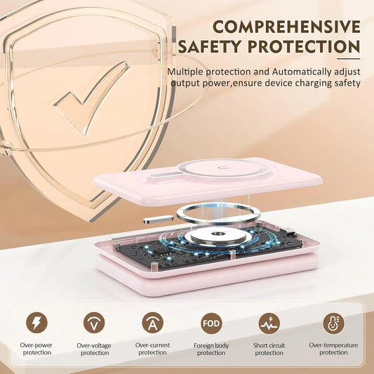 3-in-1 Wireless Charging Station – Foldable Magnetic Travel Charger for Phone, Watch & Earbuds