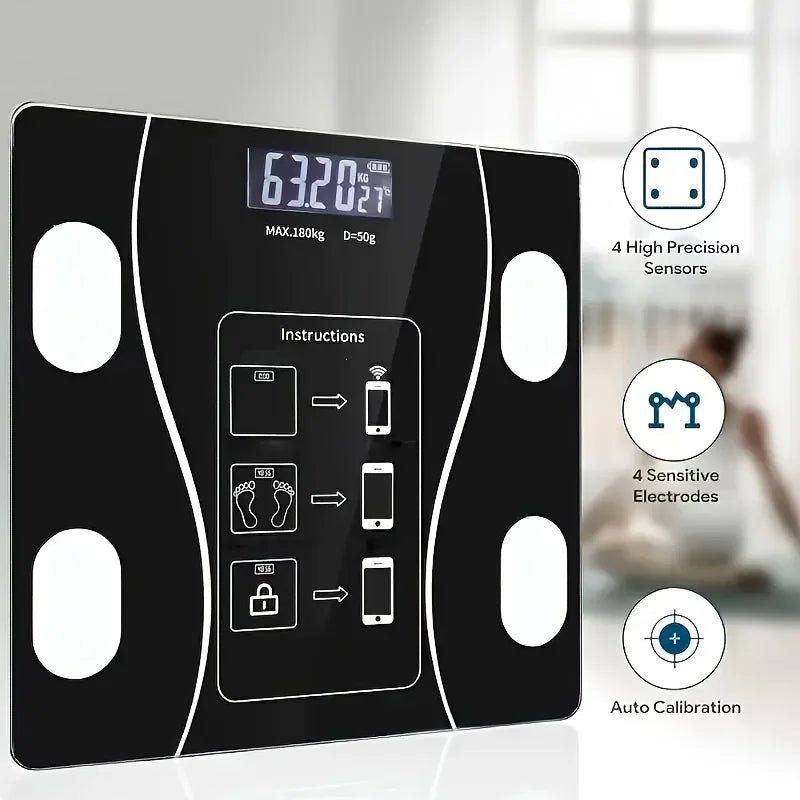 Smart Body Scale — 400 lb Capacity, LED Display, Fitness Tracking