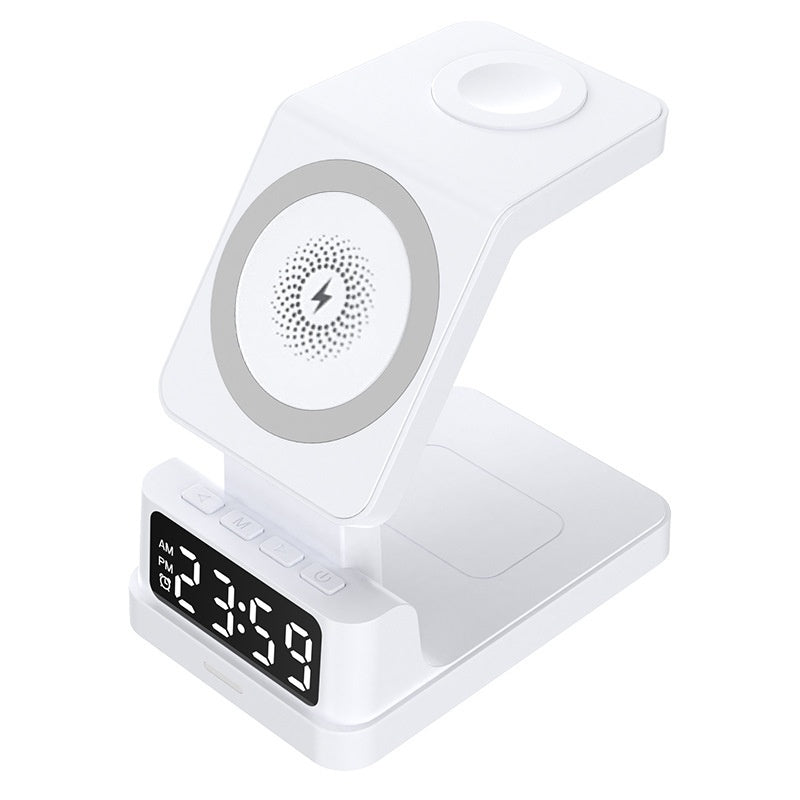 Magnetic 3-in-1 15W Wireless Charger with Clock – Fast Charging Station