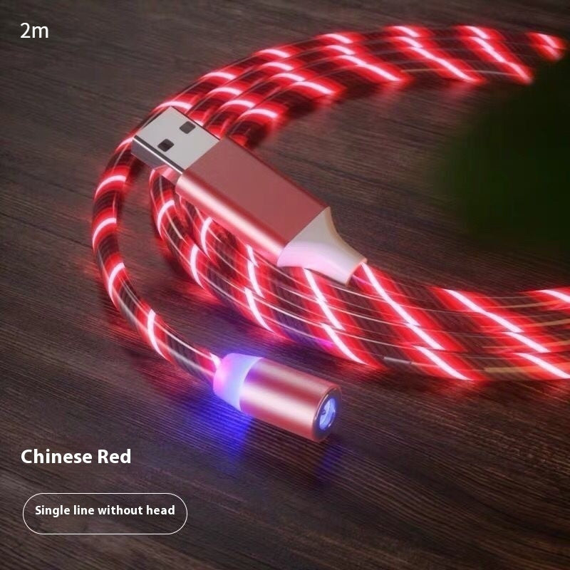 Magnetic LED Streaming Fast Charging Cable – Type-C, Lightning & Micro USB