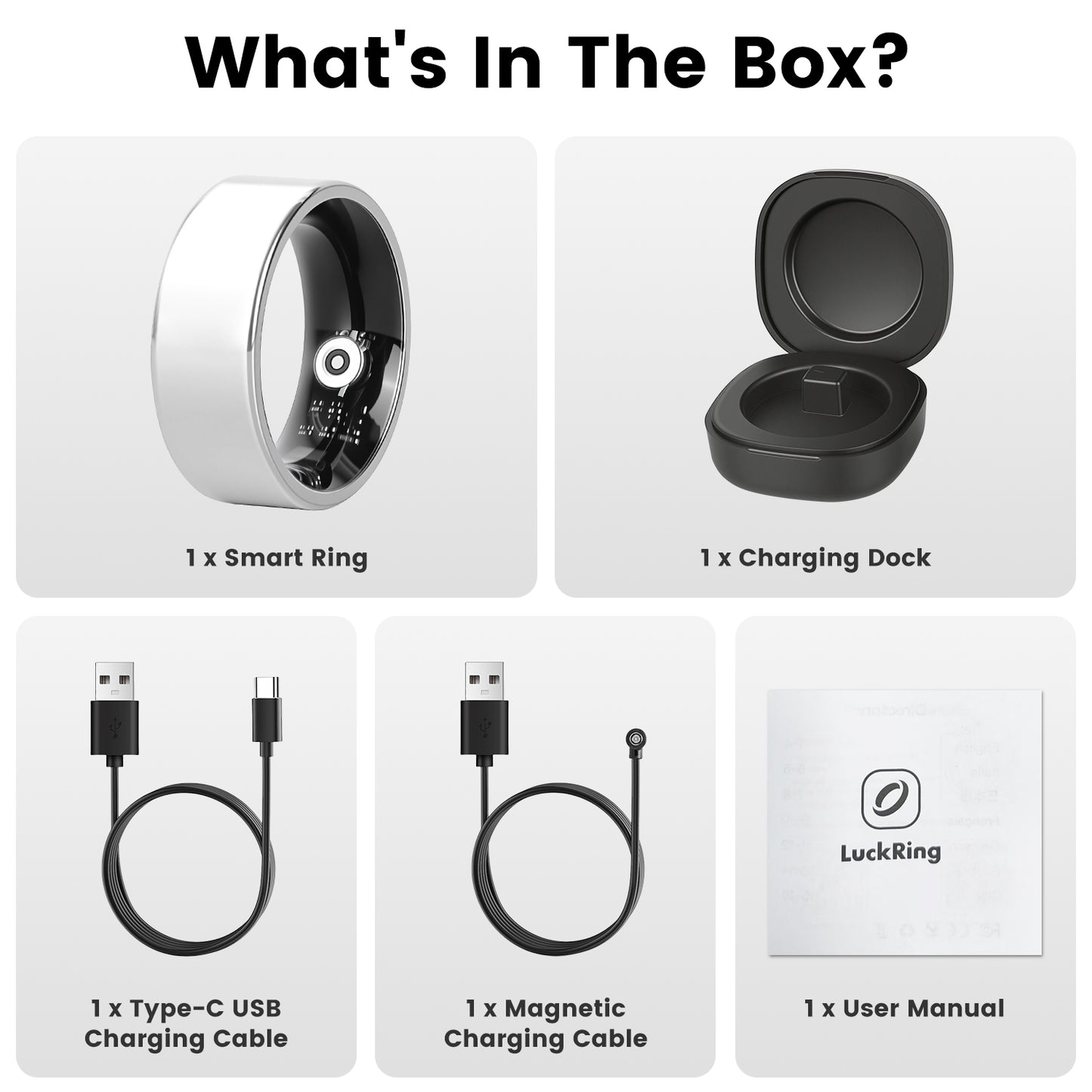 Smart Health Ring Tracker with Charging Case – Fitness, Sleep, Stress & HRV Monitor (7-Day Battery)