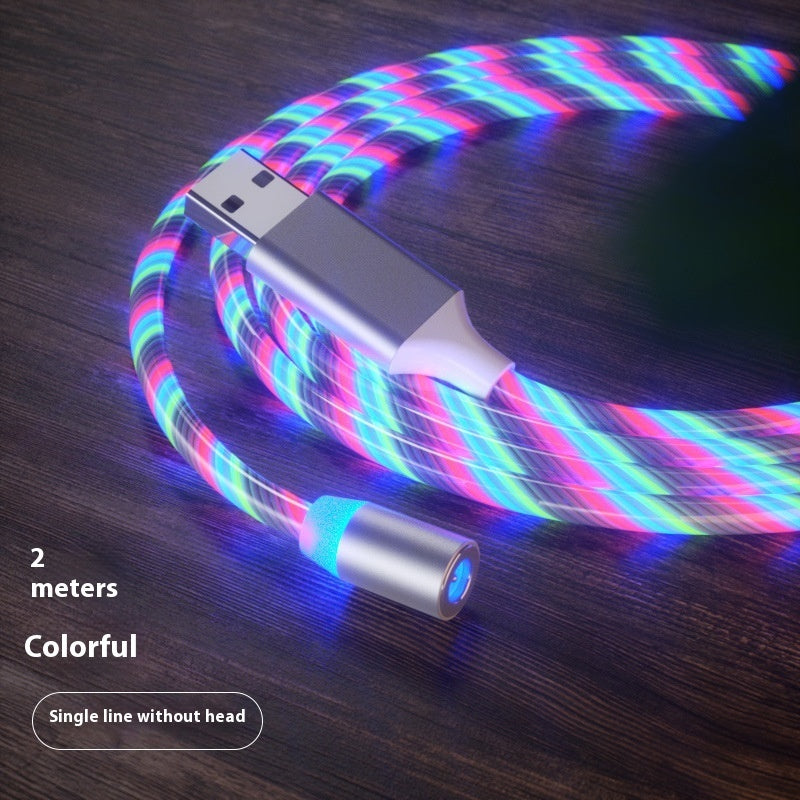 Magnetic LED Streaming Fast Charging Cable – Type-C, Lightning & Micro USB