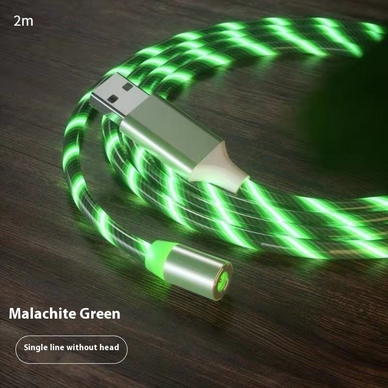 Magnetic LED Streaming Fast Charging Cable – Type-C, Lightning & Micro USB